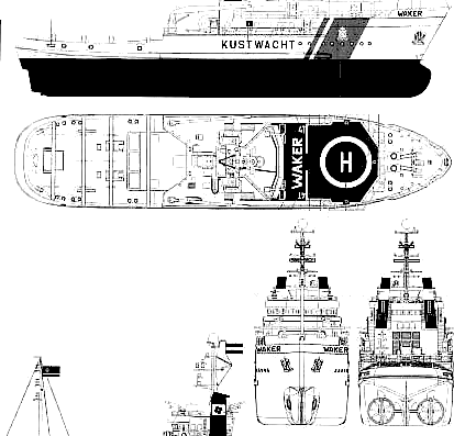 Корабль Waker ETV [Emergency Towing Vessel] - Netherlands - чертежи, габариты, рисунки